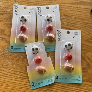 NEW Yoobi Sports Erasers Set - Soccer, Basketball, Football 🌺